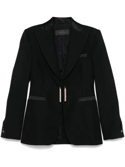 Max Mara Pianoforte Wool Single-breasted Jacket In Black