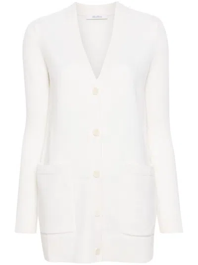 Max Mara Wool And Cashmere Blend Cardigan In White
