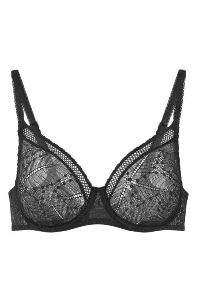 Simone Perele Womens  Comete Underwire Stretch-lace And Mesh Bra In Black