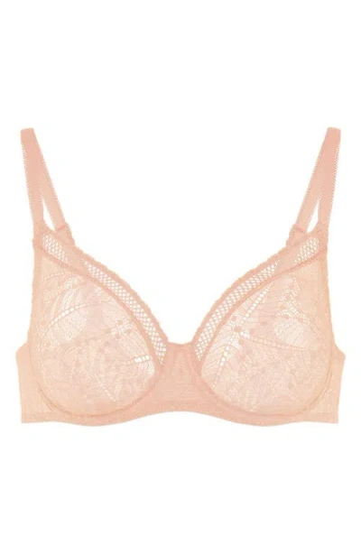 Simone Perele Comete Molded Full Cup Convertible Lace Bra In Neutral