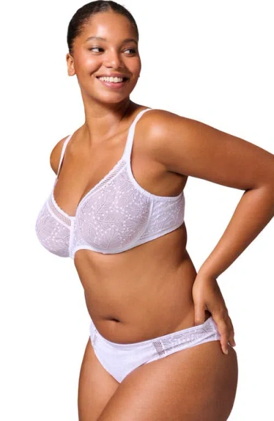 Simone Perele Comete Dotted Lace Sheer Full-coverage Bra In White