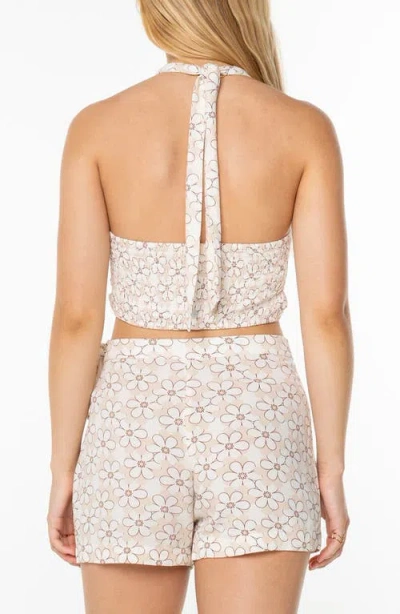 Roxy Cool Tropix Crop Halter Tank In Neutral