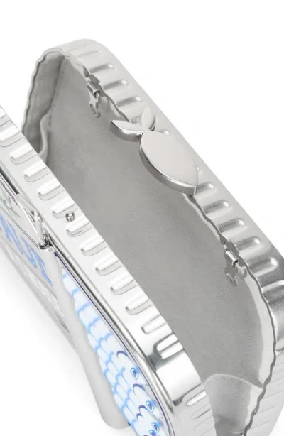 Staud Ines Tin Clutch Silver Multi