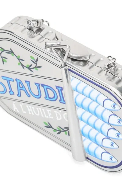 Staud Ines Tin Clutch Silver Multi