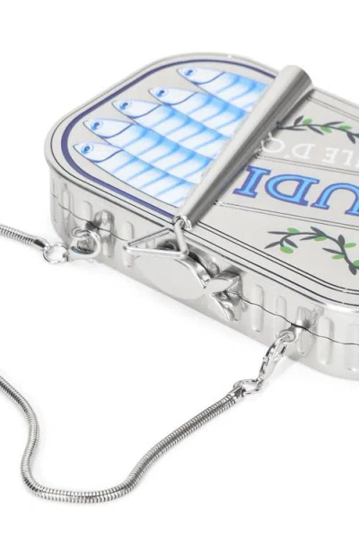 Staud Ines Tin Clutch Silver Multi