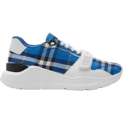 Burberry New Regis Vintage Check Sneakers In Blue