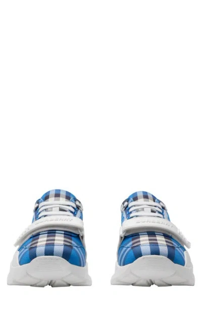Burberry New Regis Vintage Check Sneakers In Blue