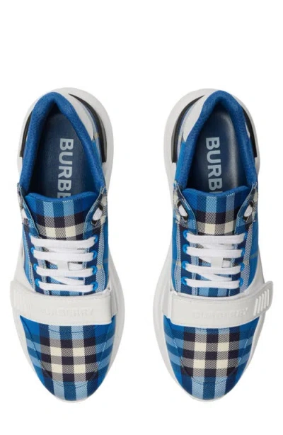 Burberry New Regis Vintage Check Sneakers In Blue