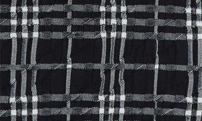 Burberry Check Turtleneck Wool Blend Dress In Black