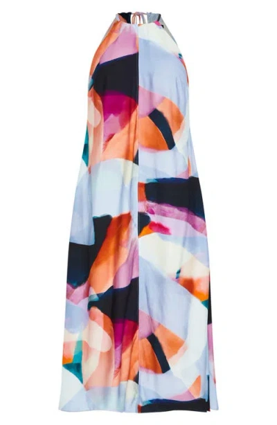 City Chic Aspect Level Halter Dress In Multi