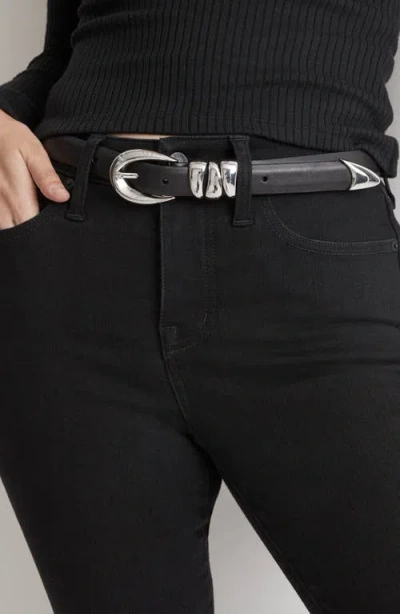 Madewell Chunky Metal Leather Belt In Black
