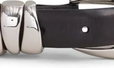 Madewell Chunky Metal Leather Belt In Black