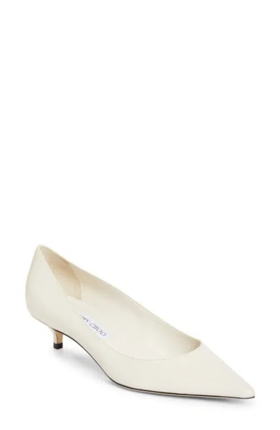Jimmy Choo Amelia Leather Kitten-heel Pumps In Neutral