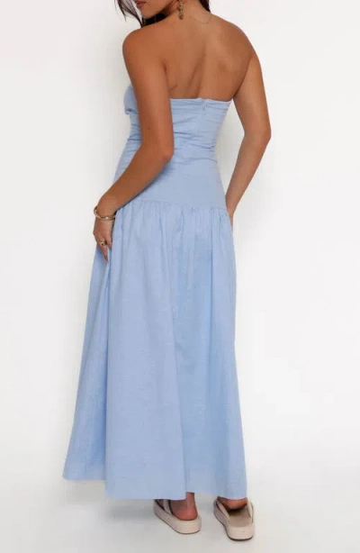 Petal And Pup Petal & Pup Stella Strapless Maxi Dress In Blue