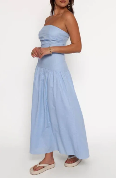 Petal And Pup Petal & Pup Stella Strapless Maxi Dress In Blue
