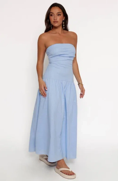 Petal And Pup Petal & Pup Stella Strapless Maxi Dress In Blue