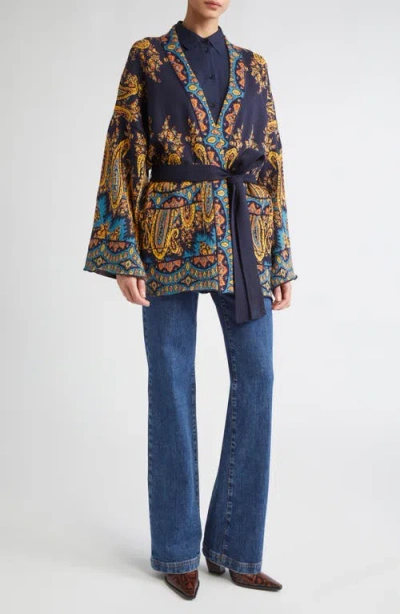 Etro Cardigan In Misto Cotone Ricamato  Donna In Multi