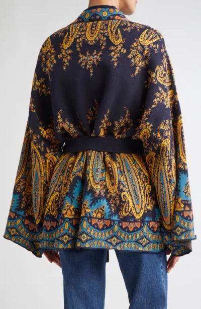 Etro Cardigan In Misto Cotone Ricamato  Donna In Multi