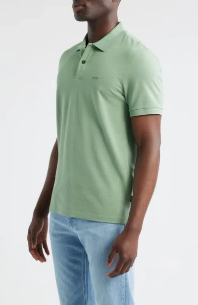 Hugo Boss Boss Pallas Cotton Polo In Green