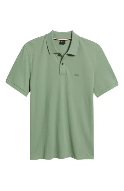 Hugo Boss Boss Pallas Cotton Polo In Green