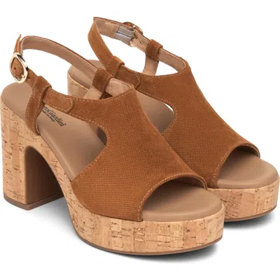 Nerogiardini Slingback Platform Sandal In Brown