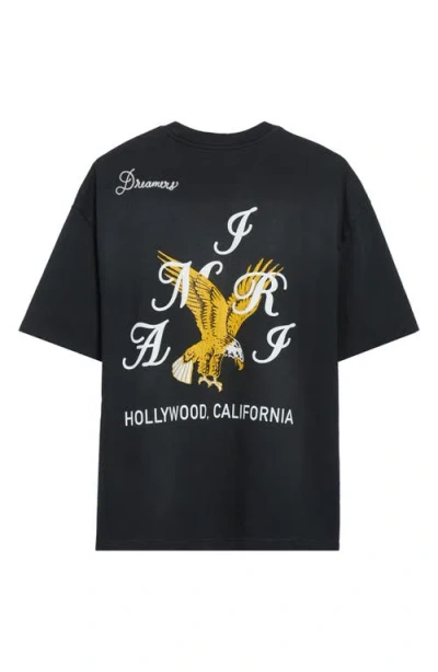 Amiri Eagle Crewneck T-shirt Embroidery In Blue