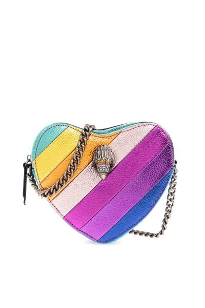 Kurt Geiger Rainbow Shop Mini Kensington Heart Crossbody Bag In Blue