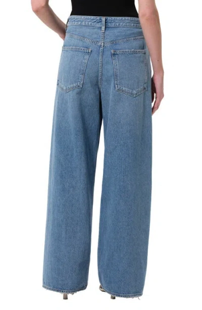 Agolde Wide-leg Light Blue Denim Jeans With Classic Five-pocket Design
