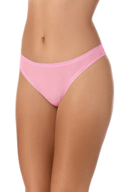 On Gossamer Mesh Hip G-string In Pink