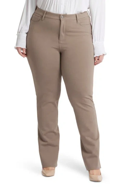 Nydj Marilyn Straight Leg Pants In Brown