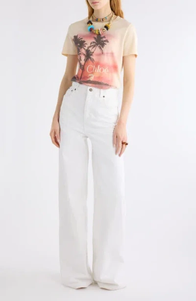 Chloé Baby Fit Logo T-shirt In Cotton Jersey In White