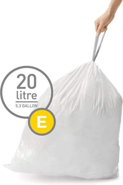 Simplehuman Code E Custom Fit Liners With Quick Dispense Packs In White