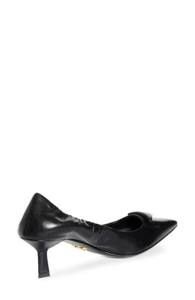 Prada Pointed Toe Kitten Heel Pumps With Ruched Detail