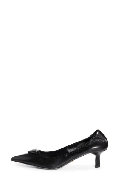 Prada Pointed Toe Kitten Heel Pumps With Ruched Detail