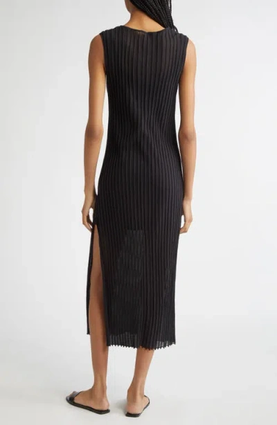 Loulou De Saison Ada Sleeveless Rib Knit Maxi Dress In Black