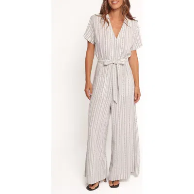 Petal And Pup Petal & Pup Daila Tie Waist Jumpsuit In Gray