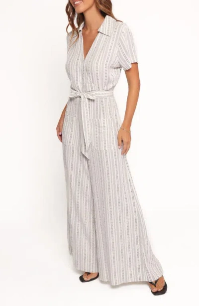 Petal And Pup Petal & Pup Daila Tie Waist Jumpsuit In Gray