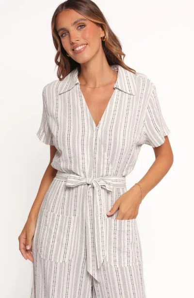 Petal And Pup Petal & Pup Daila Tie Waist Jumpsuit In Gray