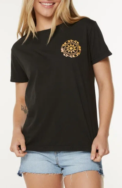 Roxy Juniors' They See Me Cotton T-shirt In Black