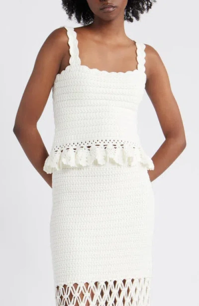 Rails Estefania Knit Cotton Blend Crop Tank In White