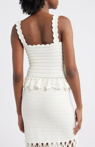 Rails Estefania Knit Cotton Blend Crop Tank In White