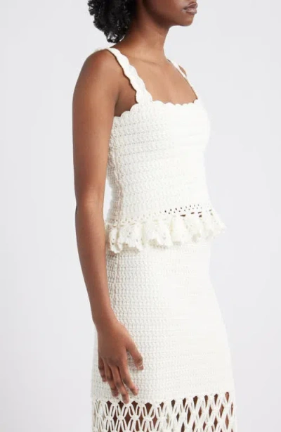 Rails Estefania Knit Cotton Blend Crop Tank In White