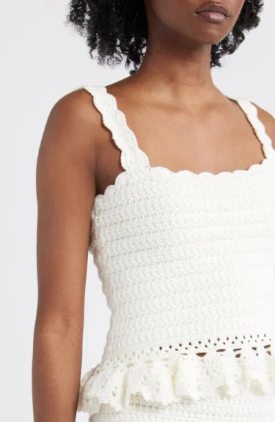 Rails Estefania Knit Cotton Blend Crop Tank In White