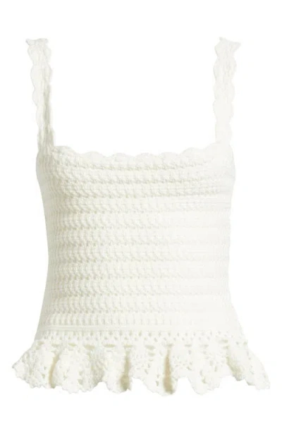 Rails Estefania Knit Cotton Blend Crop Tank In White