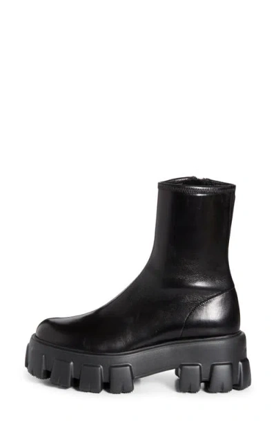 Prada Black Stretch Nappa Monolith Ankle Boots