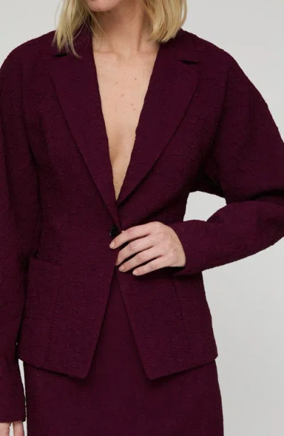 Lafayette 148 New York Matelassé Jacquard Pintuck Back Jacket In Red