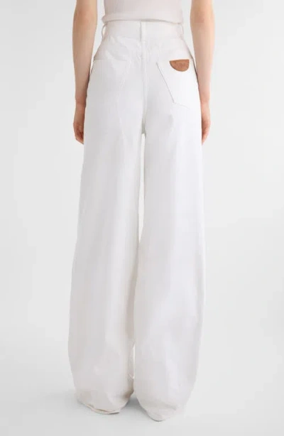 Chloé High-rise White Denim Wide-leg Palazzo Pants