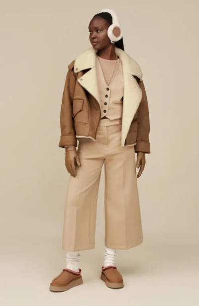 Ugg Platform Slip-on Shoes With Decorative Braided Trim In Brown