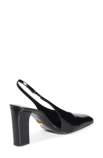 Prada Leather Slingback Pumps In Black