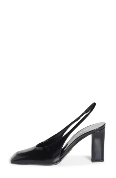 Prada Leather Slingback Pumps In Black